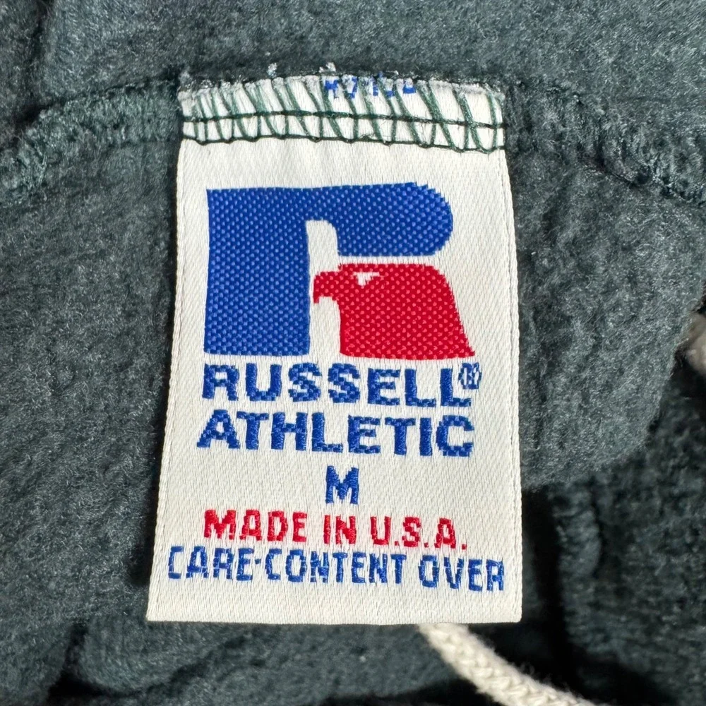 Vintage Russell Athletic Sweatpants Mens M Teal USA Made Elastic Cozy Grunge
